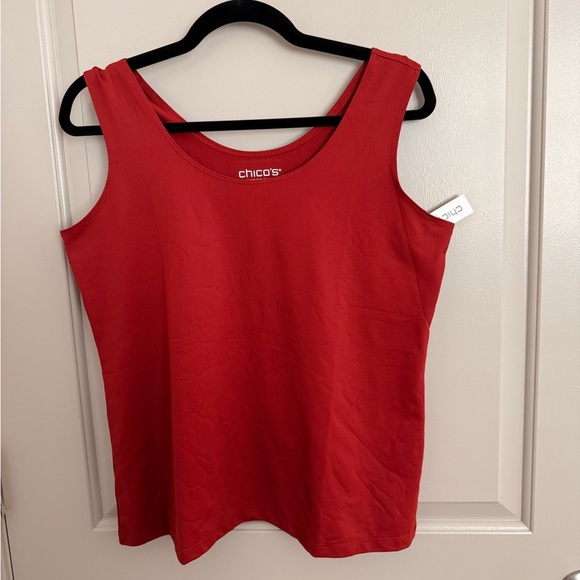 NWT Chicos Microfiber tank deep red “Smoked Paprika” Size 2 (equivalent 12-14) - Picture 4 of 5